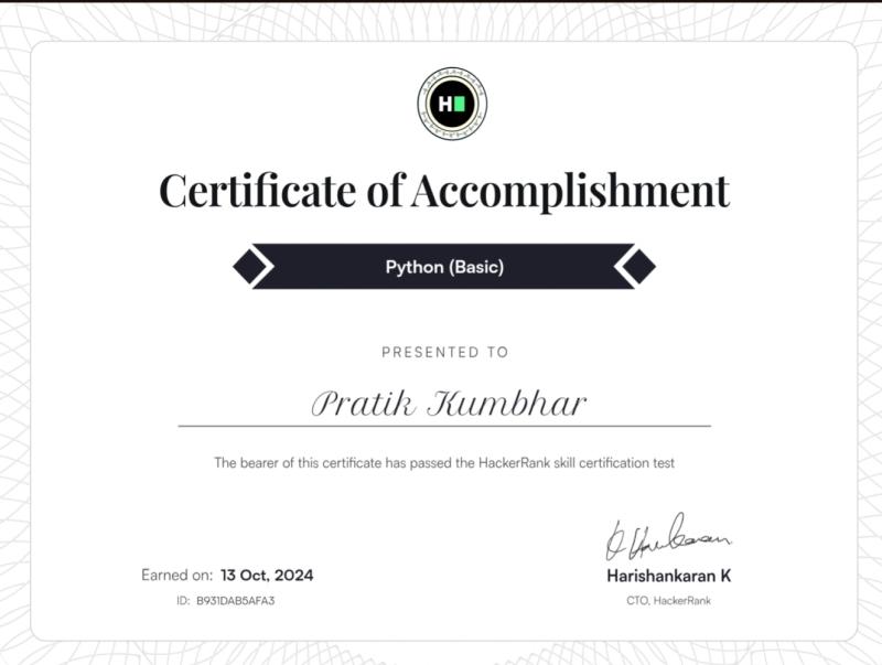Basic Python Certification - HackerRank