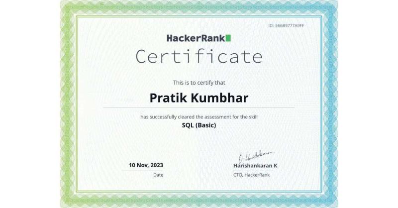 SQL (Basic) - HackerRank