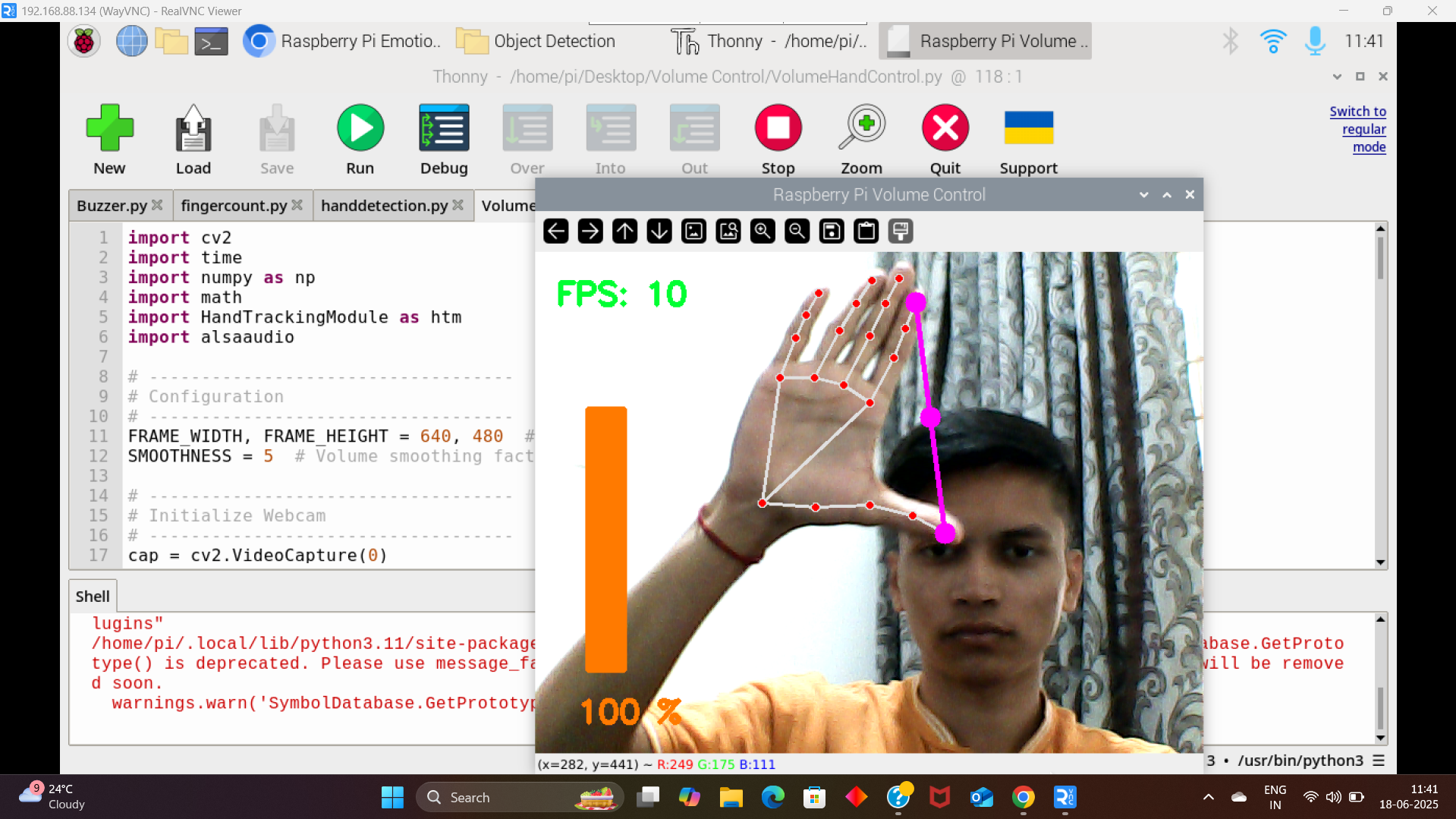 Volume Control Using Hand Gestures
